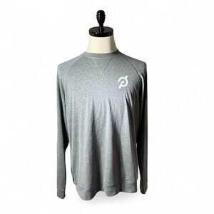 Peloton Gray Long Sleeve Athletic Pullover Top Workout‎ Baselayer